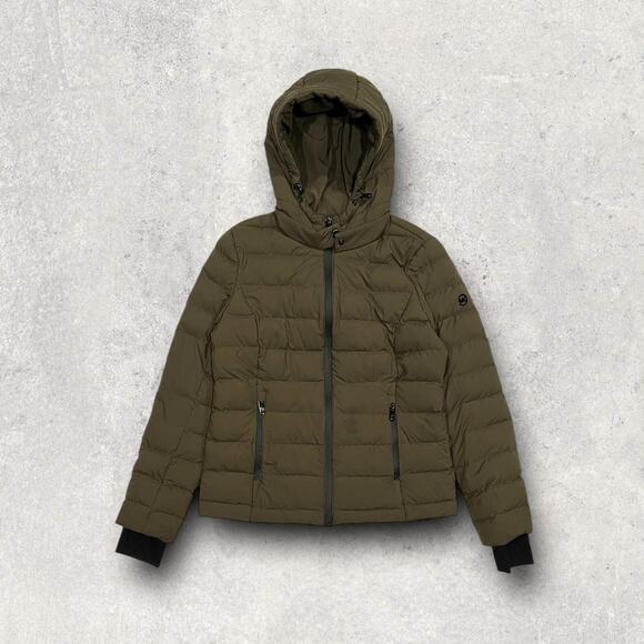 ★ Michael Kors Olive Green Quilted Hooded Puffer Jacket ★ - Picture 7 of 7